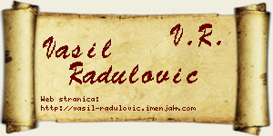 Vasil Radulović vizit kartica